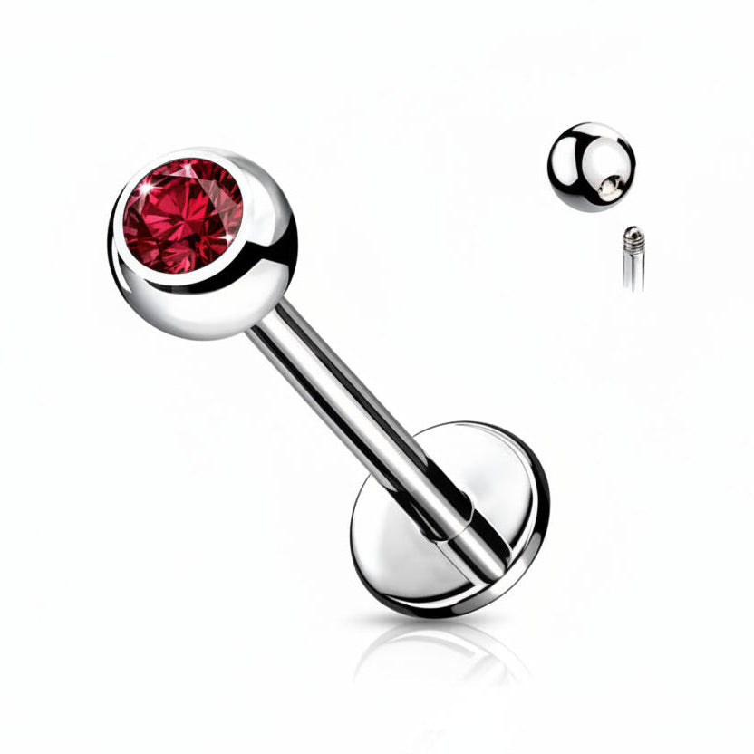 Surgical Steel Crystal Flat Back 14g