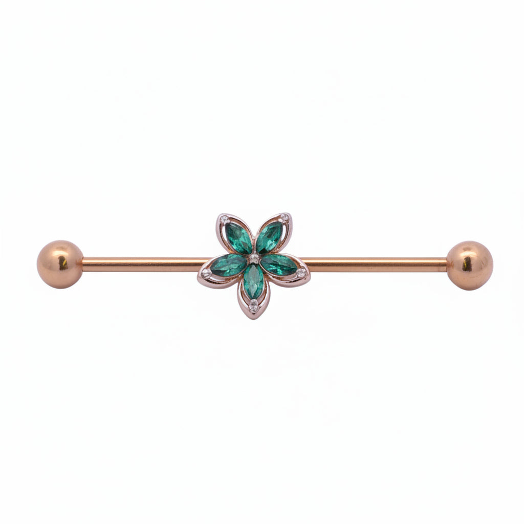 Flora Beam Fancy Industrial Barbell 14g
