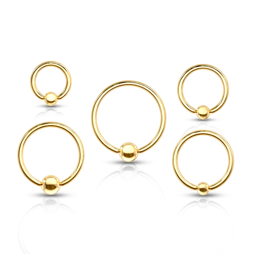 Premium PVD Surgical Steel Captive Bead Ring 20g - 2g
