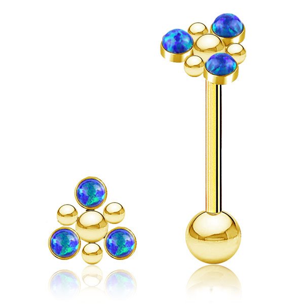 Gold PVD & Blue Opal 16mm