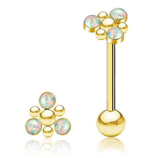 Gold PVD & White Opal 16mm