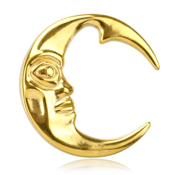 Gold PVD over SS Moon 2g $109