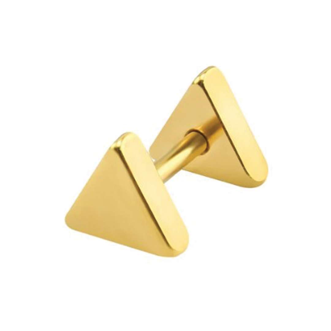 Gold Solid Triangle Cartilage Stud