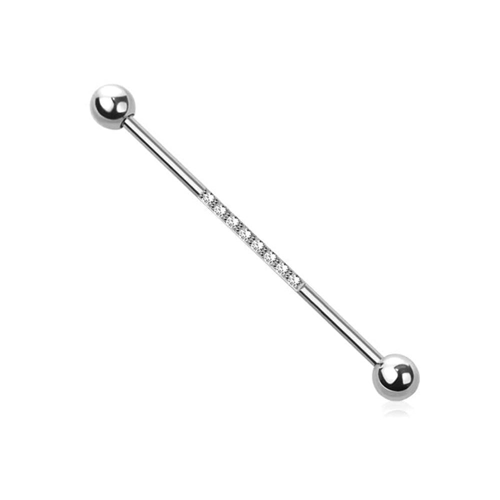 Premium Crystal Line Industrial Barbell 14g