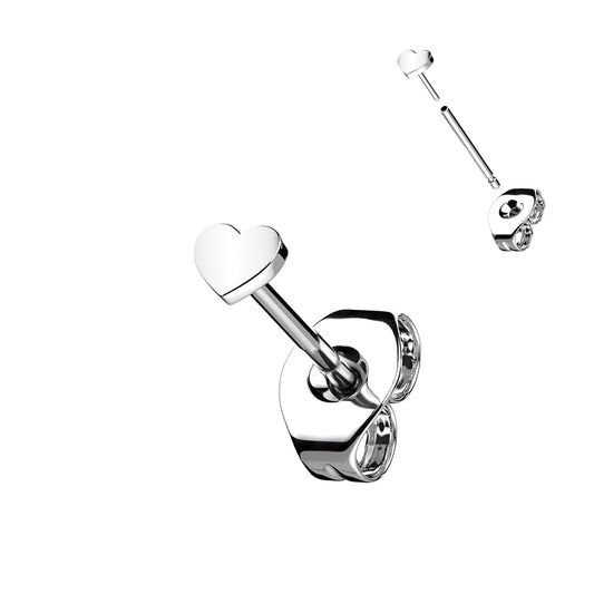 Premium G23 Titanium 3mm Top Threadless Heart Earrings