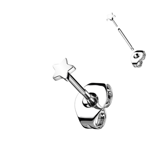 Premium G23 Titanium 3mm Top Threadless Star Earrings
