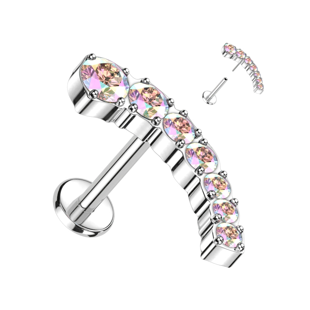 Premium G23 Titanium Multisize Circles Threadless Flat Back