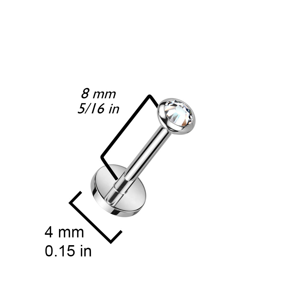 Premium G23 Titanium Luxe Flat Bezel-Set Threadless Flat Back 18g - 16g
