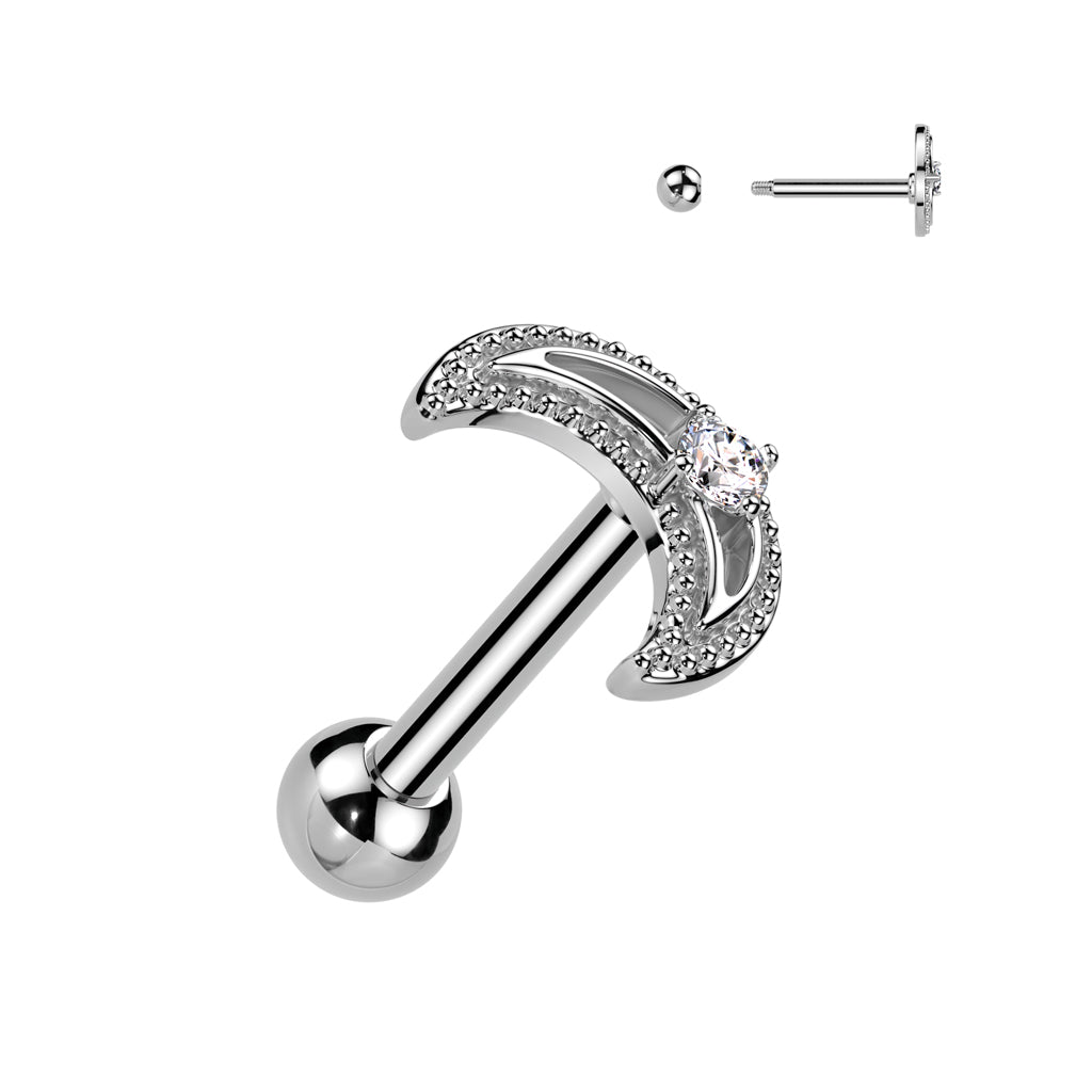 PREMIUM Claw-Set Crescent Moon Ball Back 16g