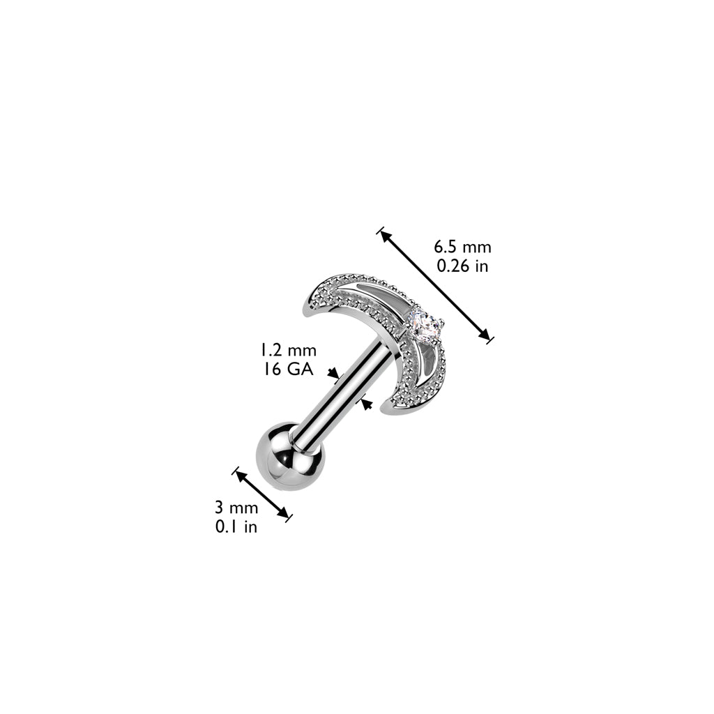 PREMIUM Claw-Set Crescent Moon Ball Back 16g