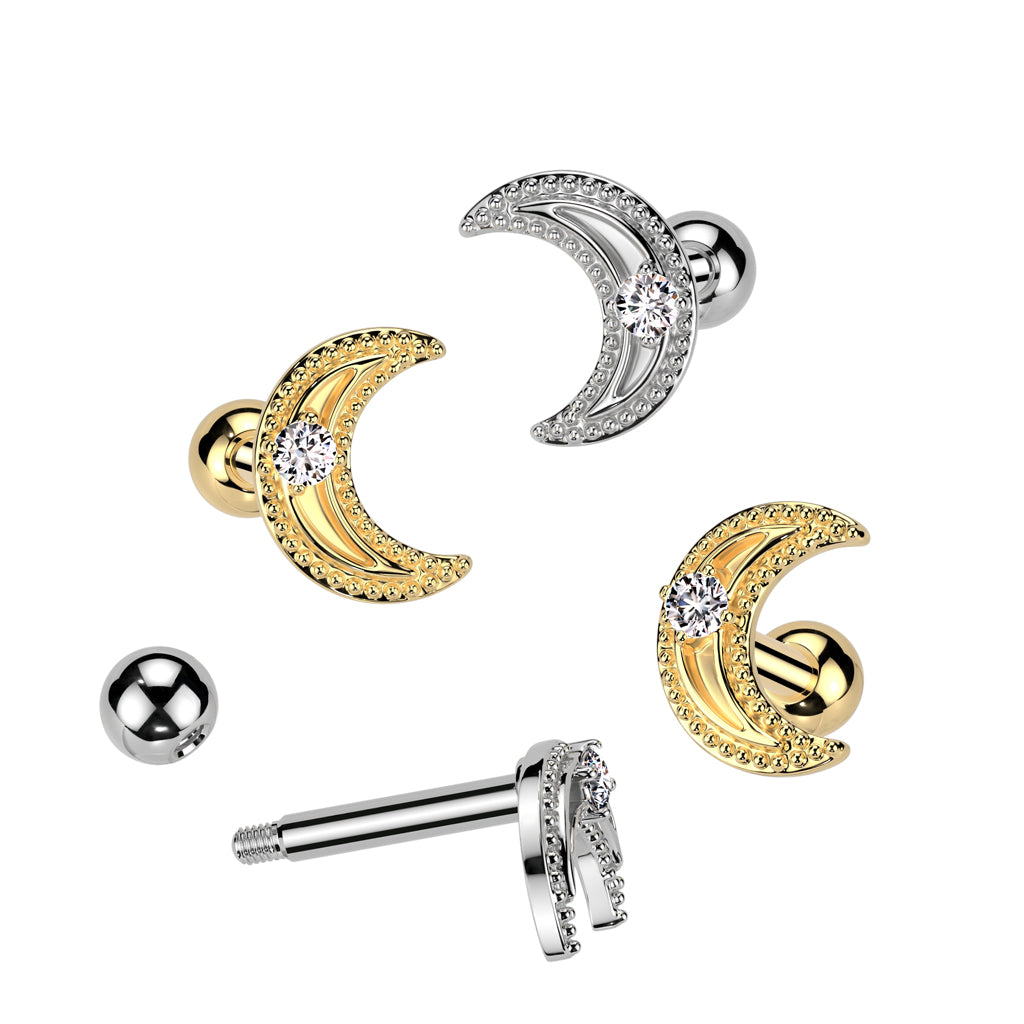 PREMIUM Claw-Set Crescent Moon Ball Back 16g