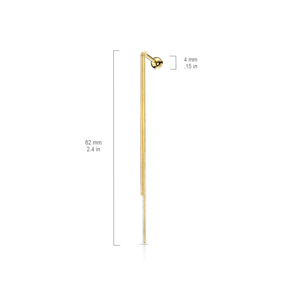 Premium Cascade Ball Back Dangle Chains 16g
