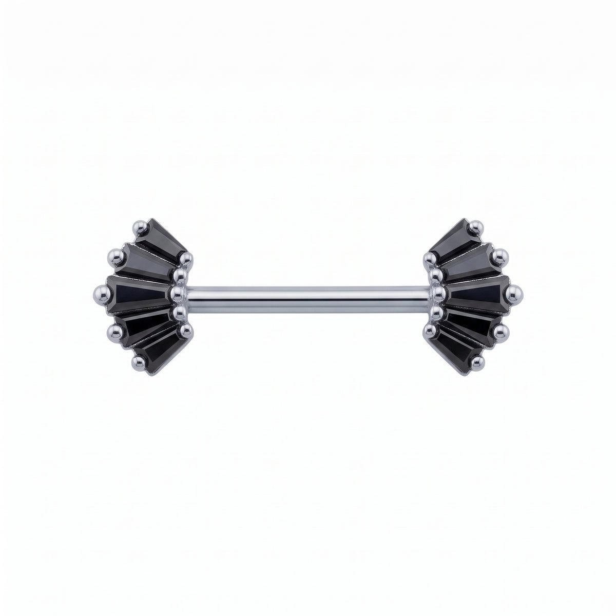 Baguette 5‑Crystal Nipple Barbell 14g