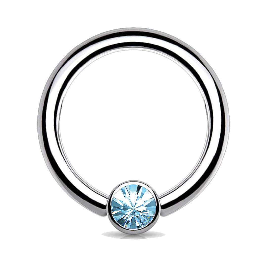 Jewel Captive Bead Ring Aqua
