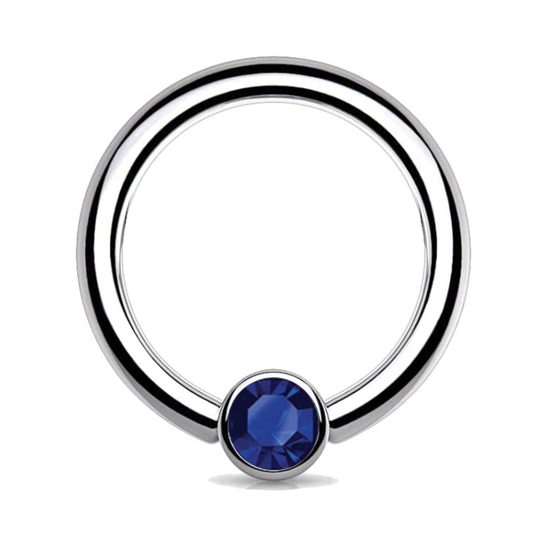 Jewel Captive Bead Ring Blue