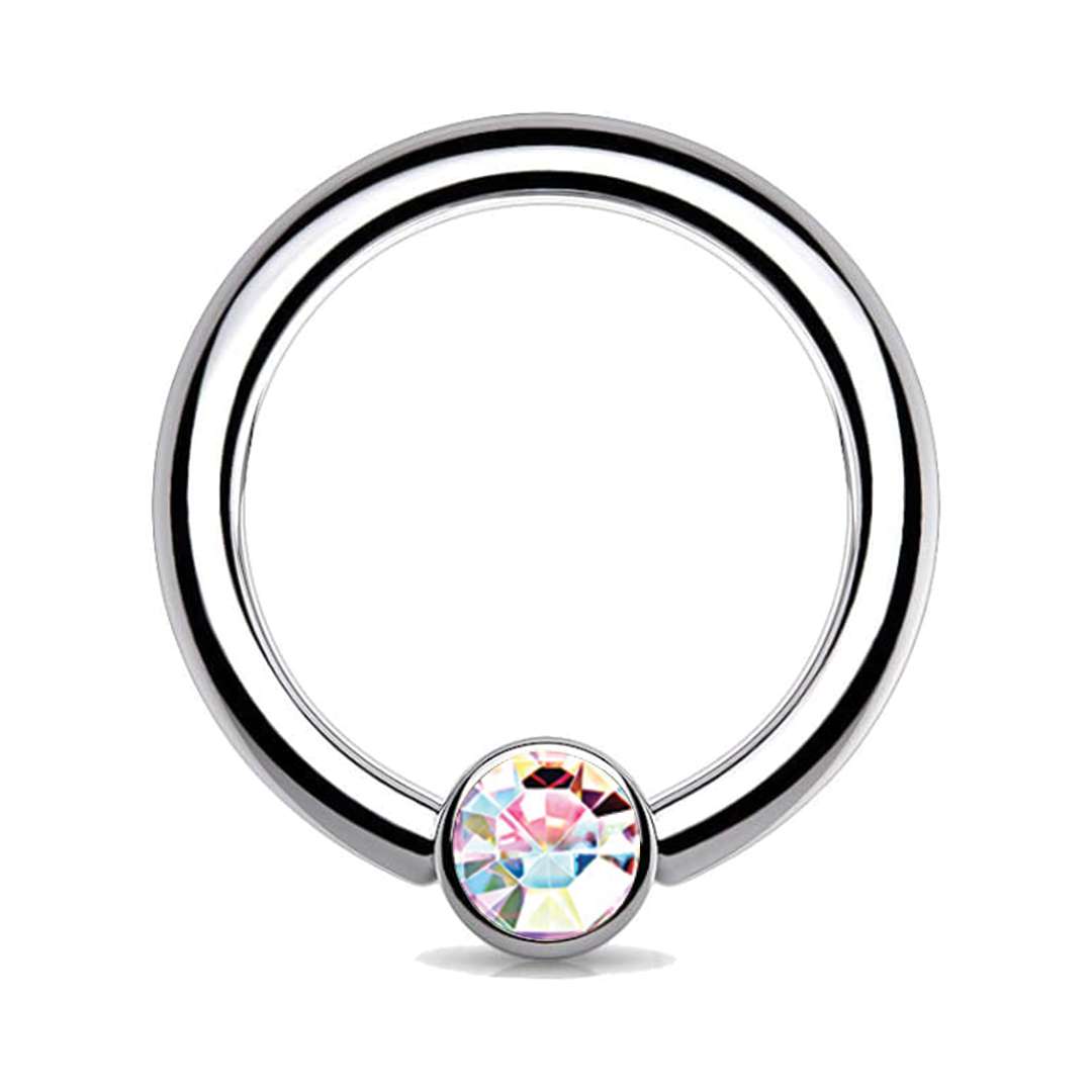 Jewel Captive Bead Ring Iridescent