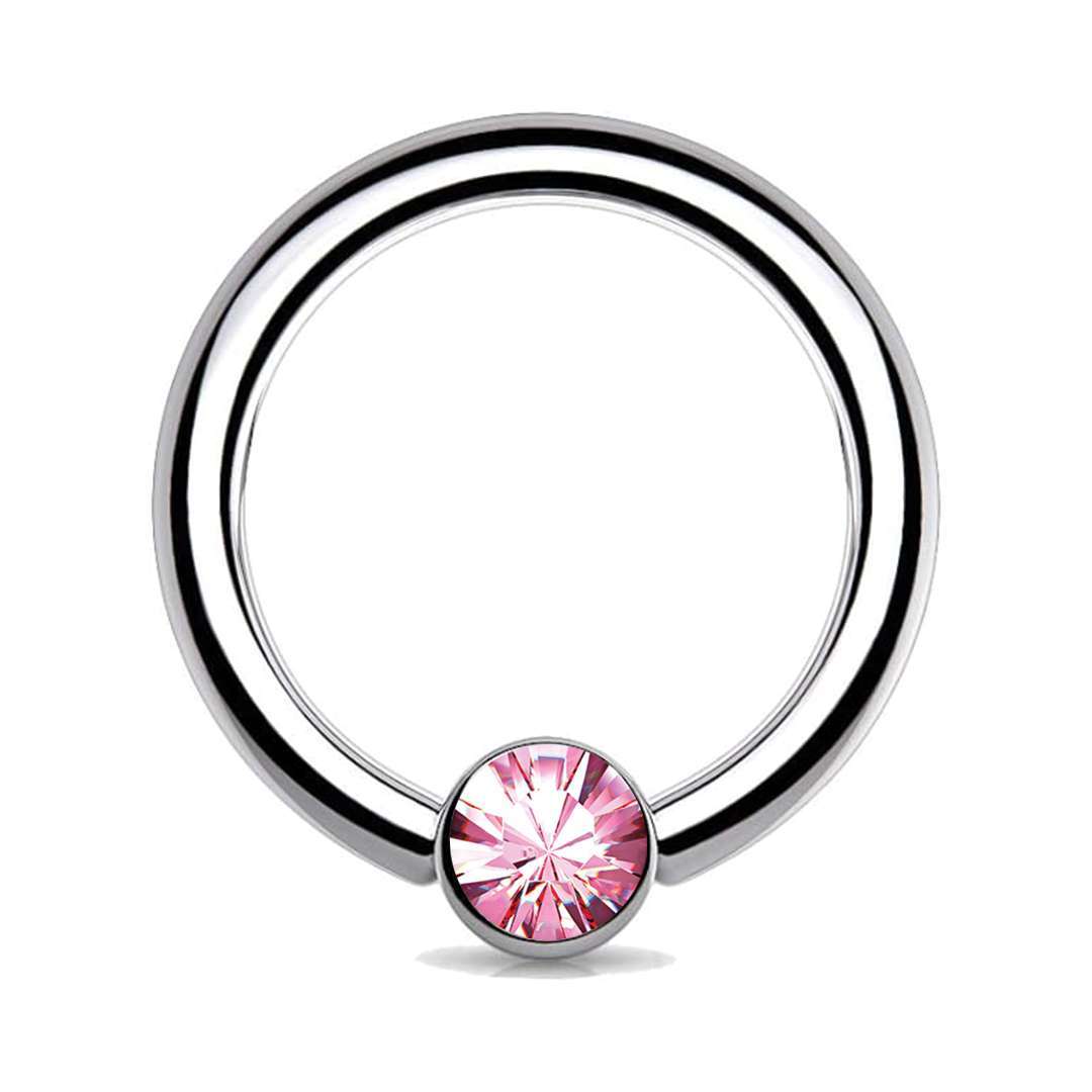 Jewel Captive Bead Ring Light Pink