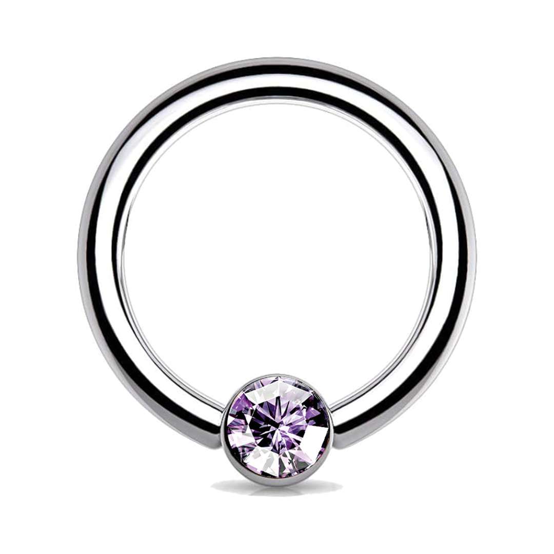 Jewel Captive Bead Ring Purple