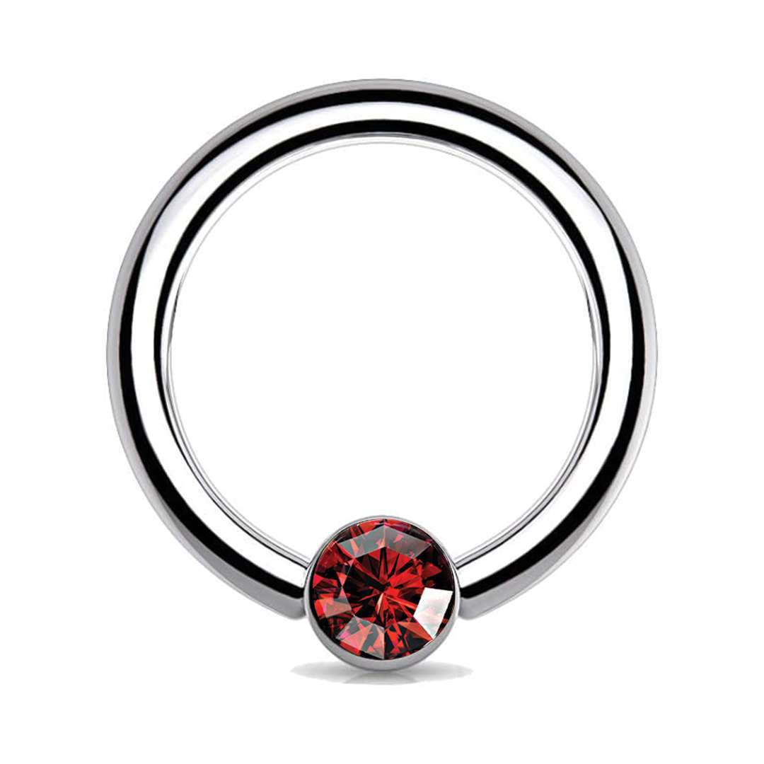 Jewel Captive Bead Ring Red