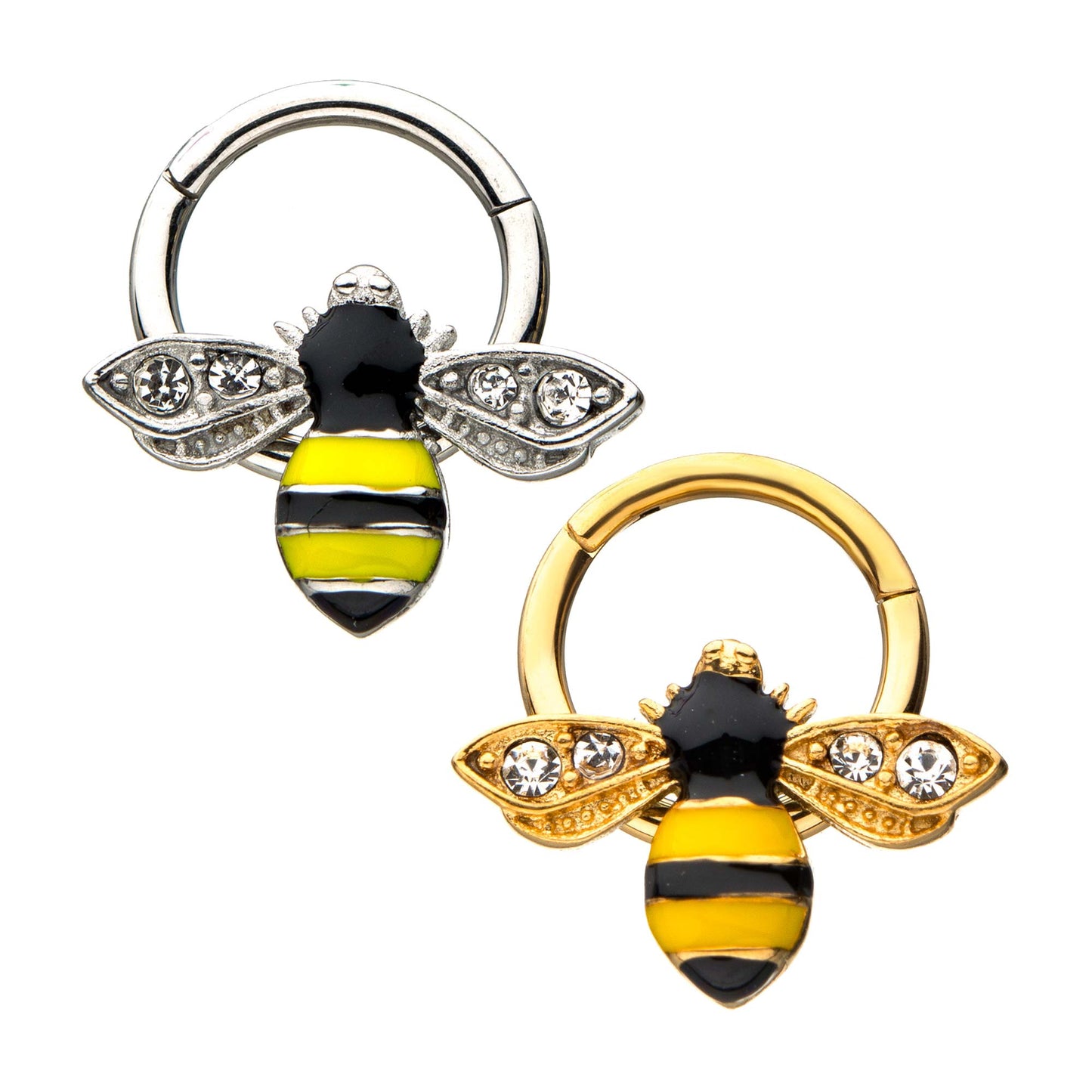 Jewel Wings Bumble Bee Hinged Segment Ring 16g