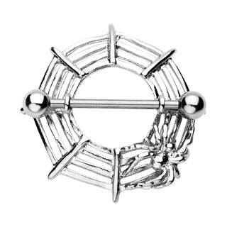 Spider Circular Web Nipple Shield 14g
