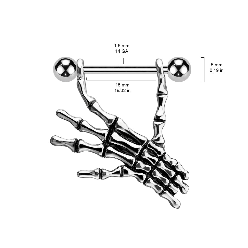 Skeleton Hand Nipple Shield 14g