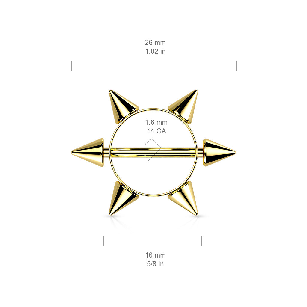 Premium Spiked Nipple Shield 14g