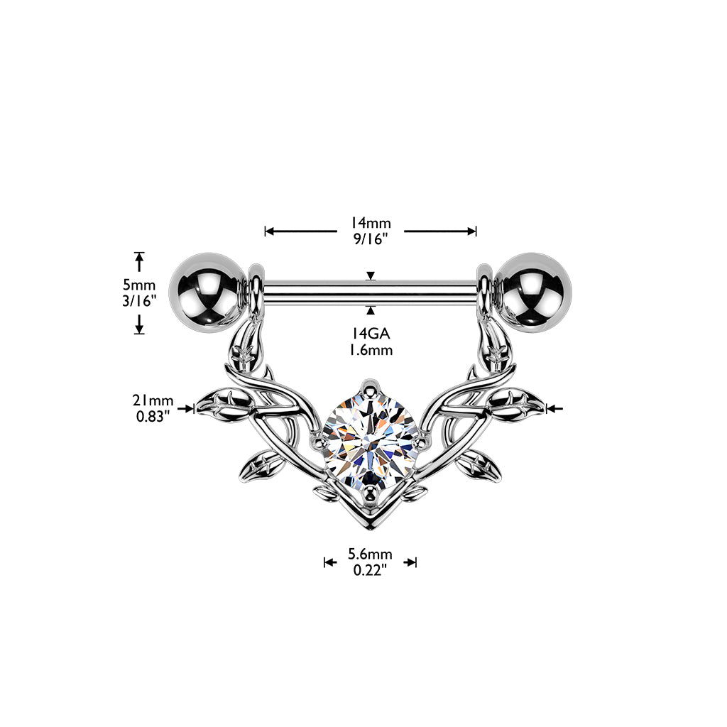 Glimmering Bloom Nipple Shield 14g