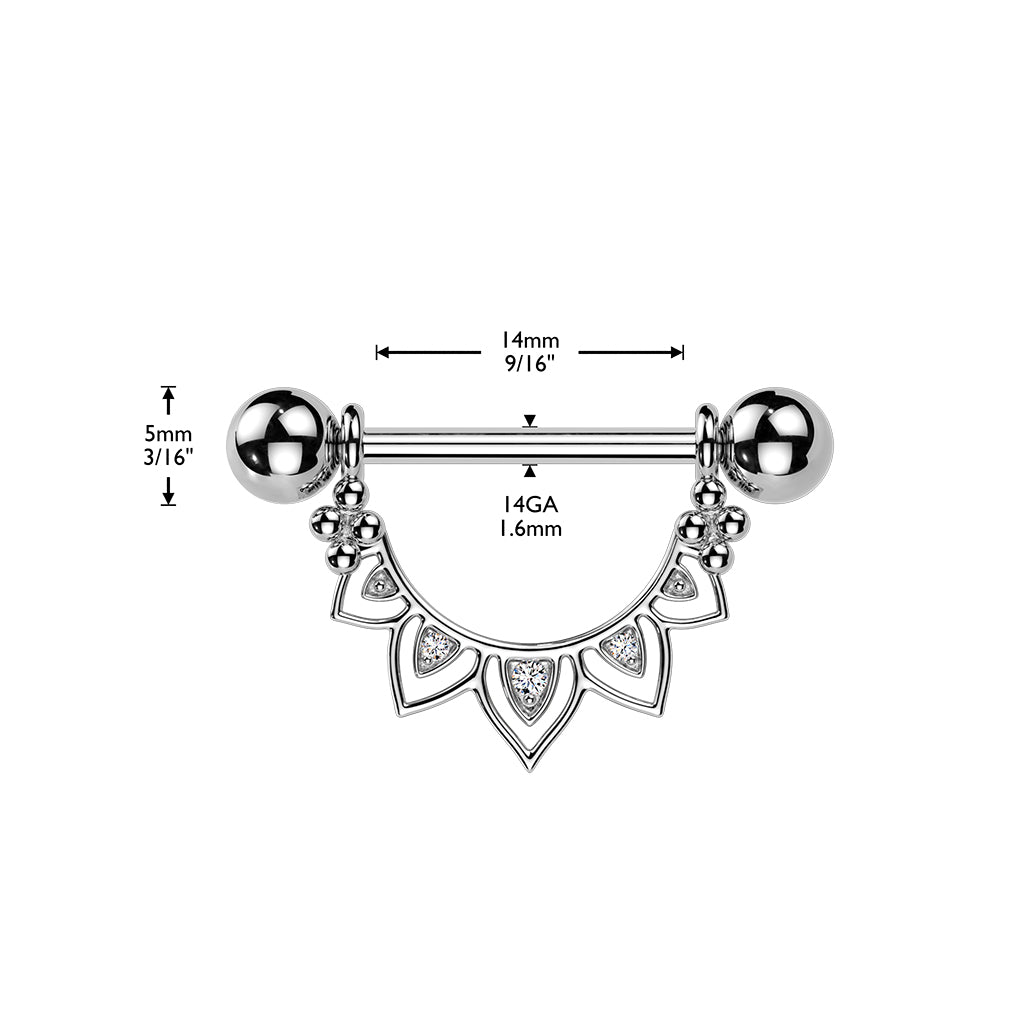 Teardrop Blossom Nipple Shield 14g