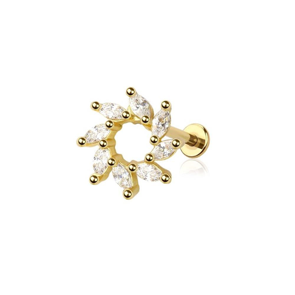 Crystal Sunburst Marquise Flat Back 16g