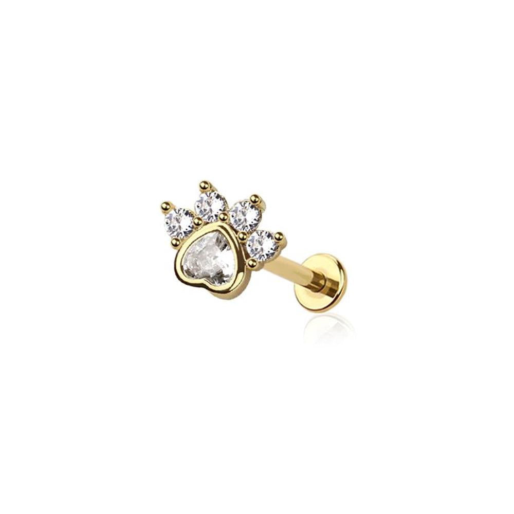 Crystal Paw Print Flat Back 16g