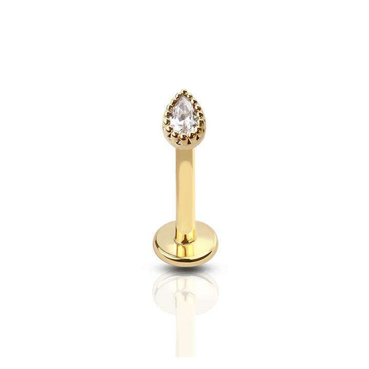 PREMIUM Crystal Tear Labret 16G