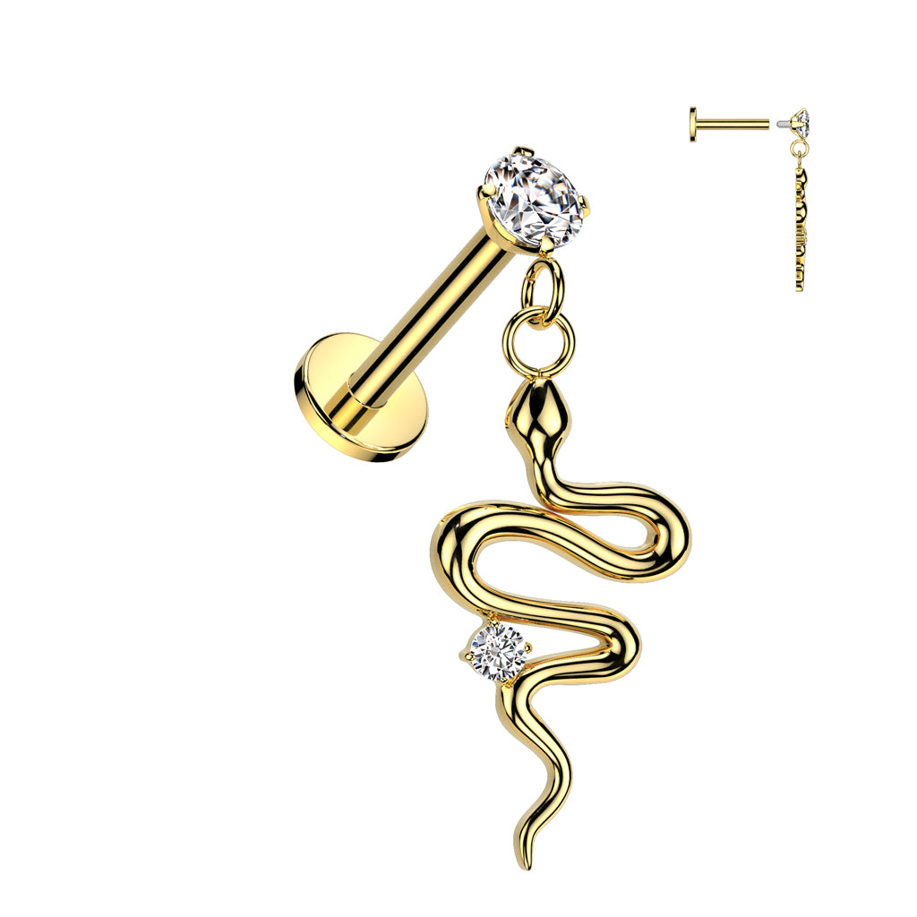 PREMIUM Single Crystal Snake Flat Back Dangle 16g