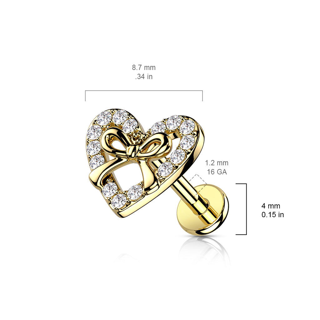 Heart + Bow Flat Back 16g