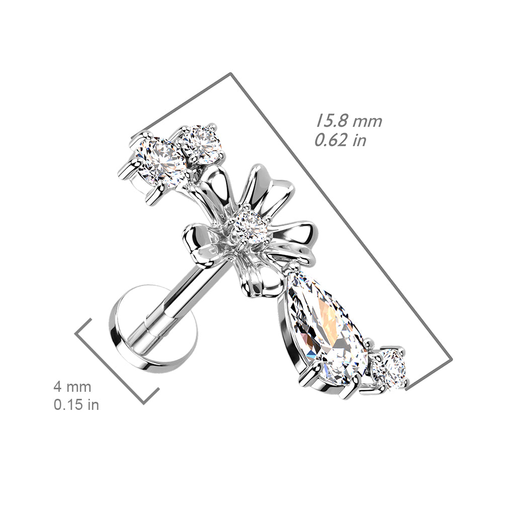 Claw-Set Crystal Flower & Teardrop Cluster Flat Back 16g