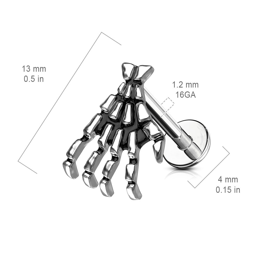Skeleton Hand Bone Flat Back 16g