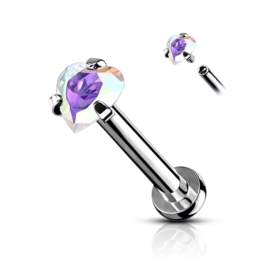 PREMIUM Claw-Set Heart Flat Back 16g