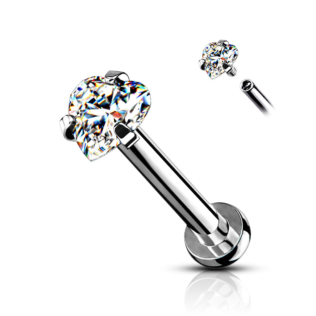 PREMIUM Claw-Set Heart Flat Back 16g