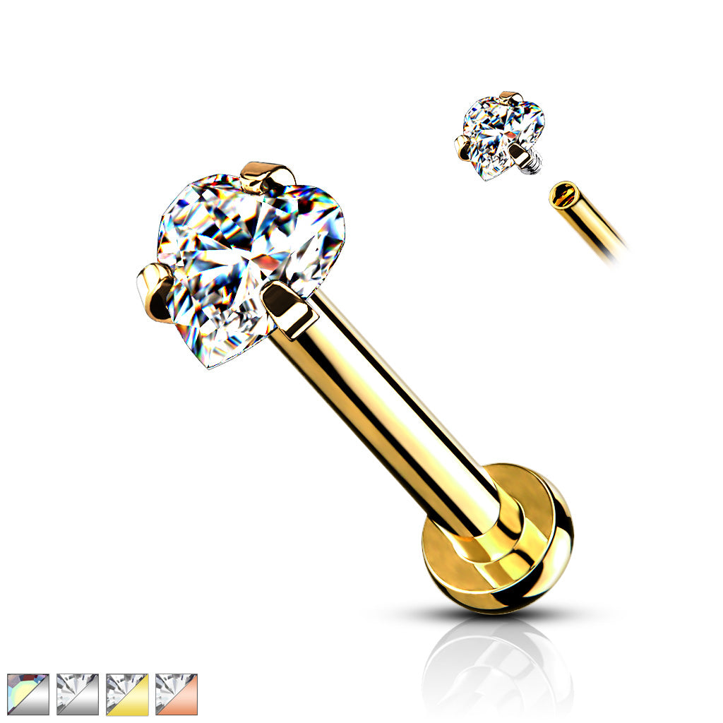 PREMIUM Claw-Set Heart Flat Back 16g
