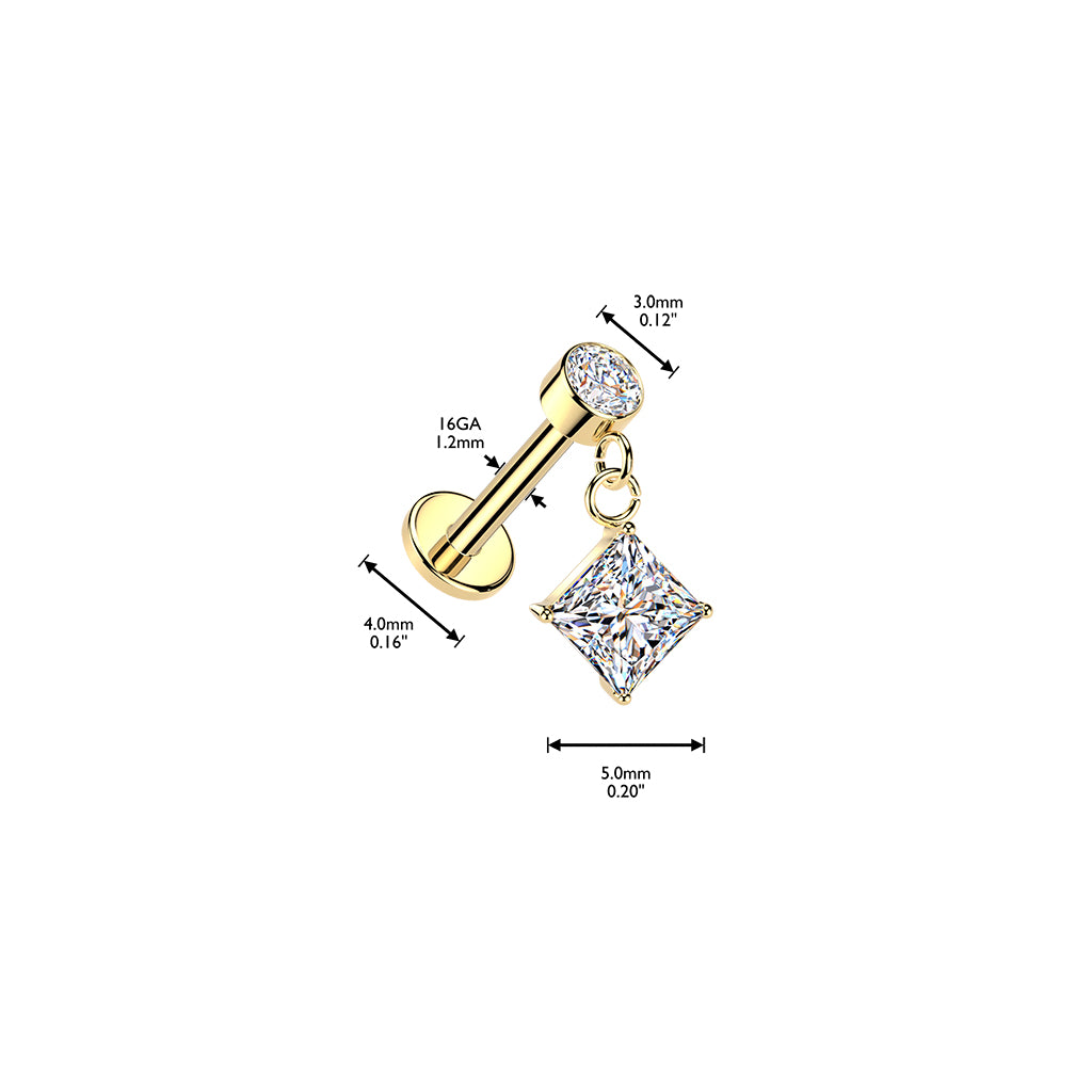 Premium Princess Prism Dangle Flat Back 16g