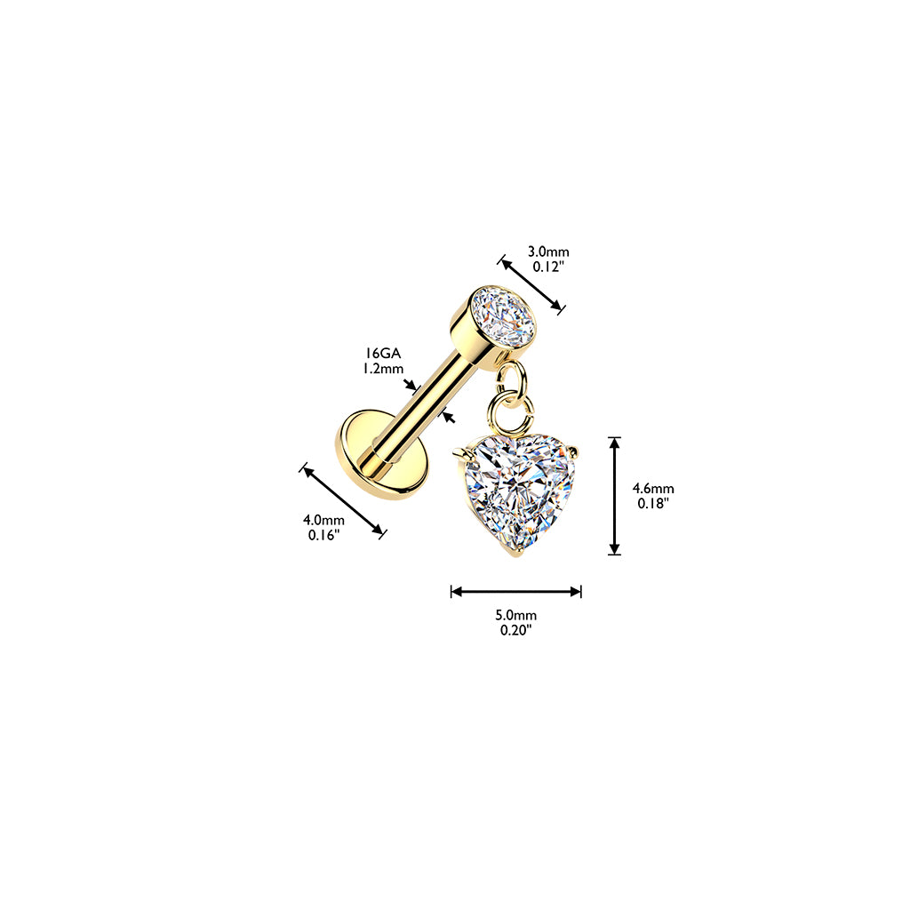 Premium Love Drop Dangle Flat Back 16g