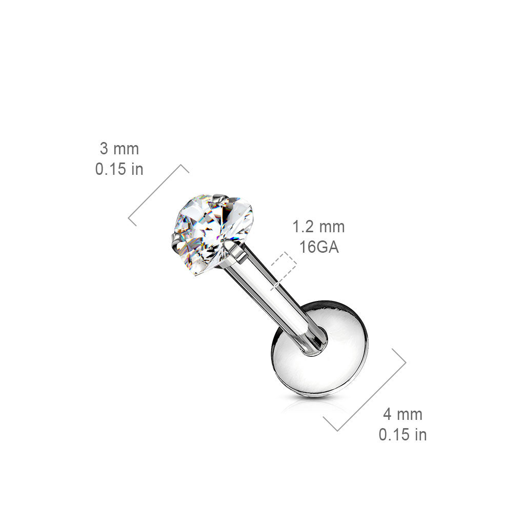 Premium Claw-Set Heart Flat Back 16g