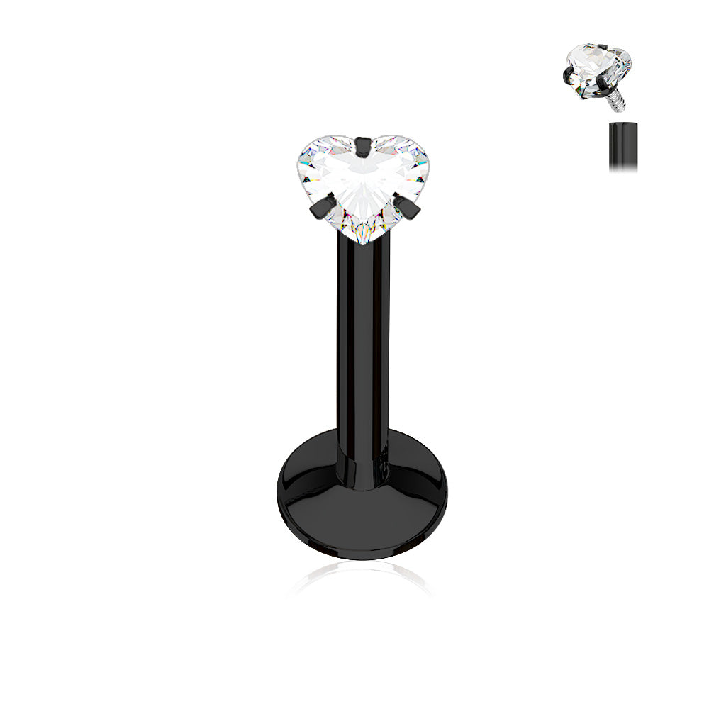 Premium Claw-Set Heart Flat Back 16g