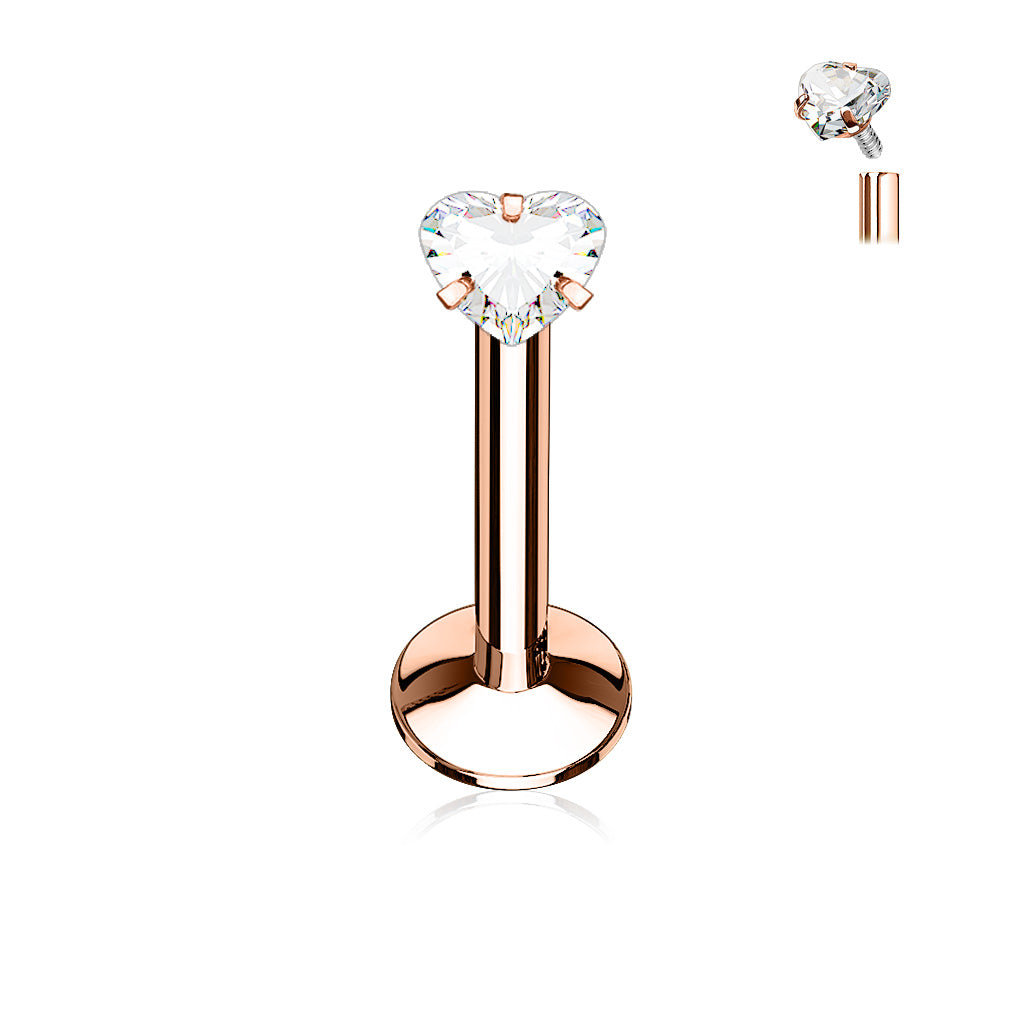 Premium Claw-Set Heart Flat Back 16g