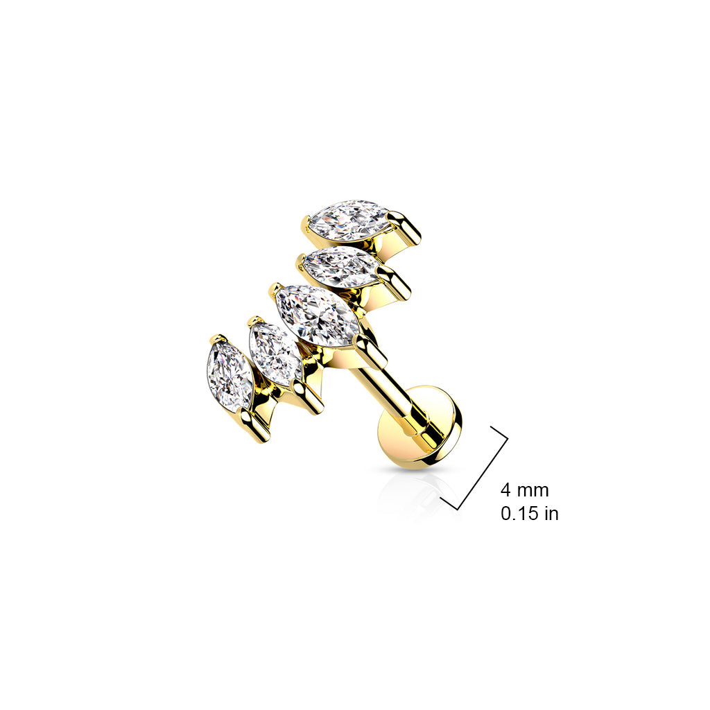 Marquise Curve 4mm Base Flat Back16g