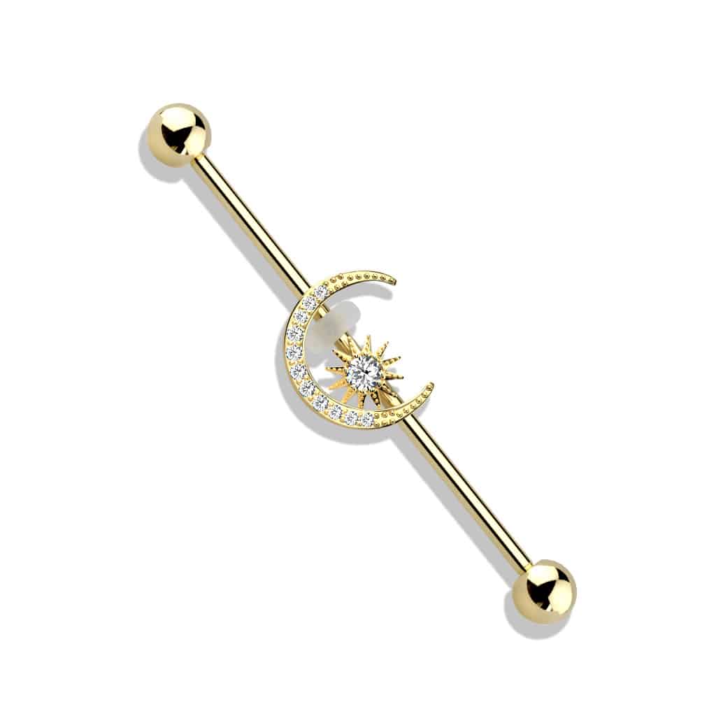 Moon + Star Industrial Barbell 14g (3)