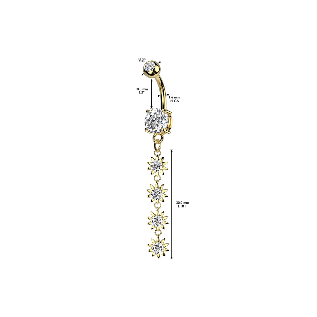 PREMIUM 4-Tier Sunshine Navel Dangle 14g