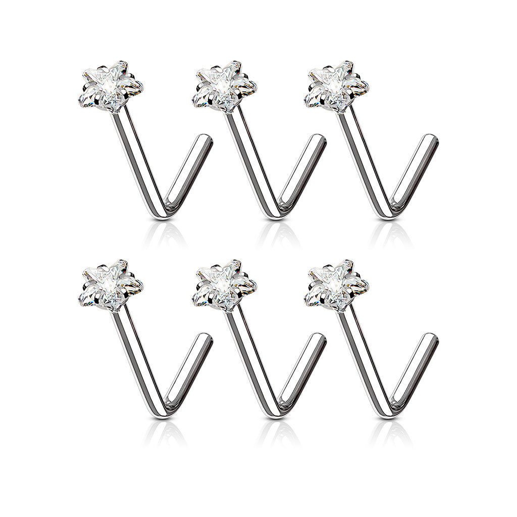 PREMIUM Star Claw-Set Crystal Nose Pin 18g