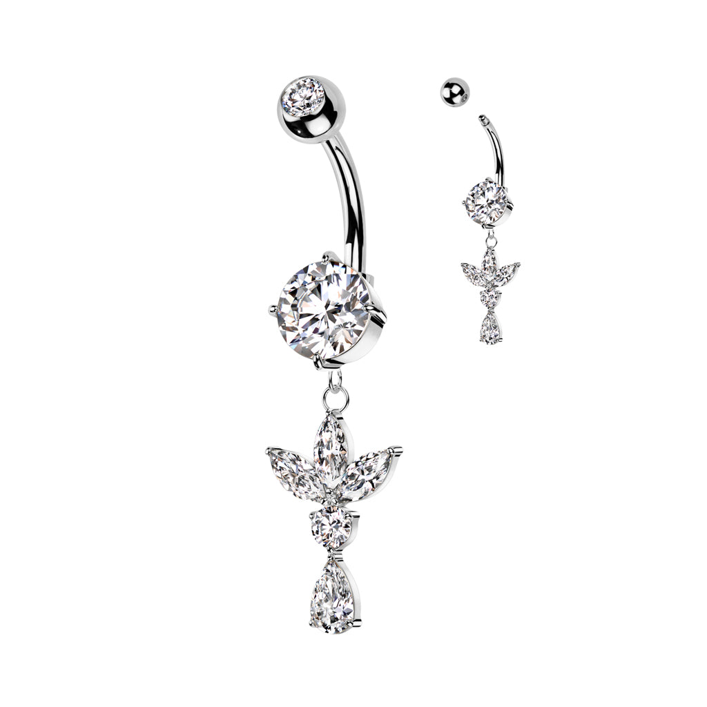 PREMIUM Tri-Tear Drop Navel Dangle 14g