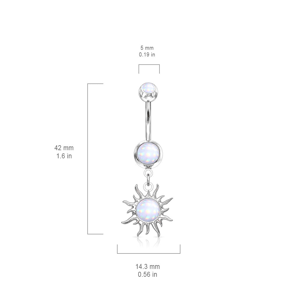 Moonstone Sun Glitter Belly Dangle 14g